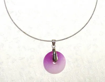 Lavender Jade Bi Symbol of Heaven Necklace