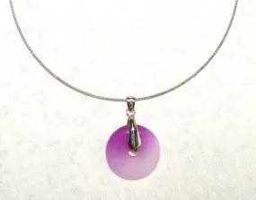 Lavender Jade Bi Symbol of Heaven Necklace