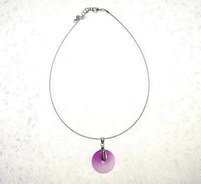 Lavender Jade Bi Symbol of Heaven Necklace