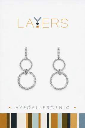 Layers Silver Double Circle Hypoallergenic Earrings: Stylish Comfort for Sensitive Ears