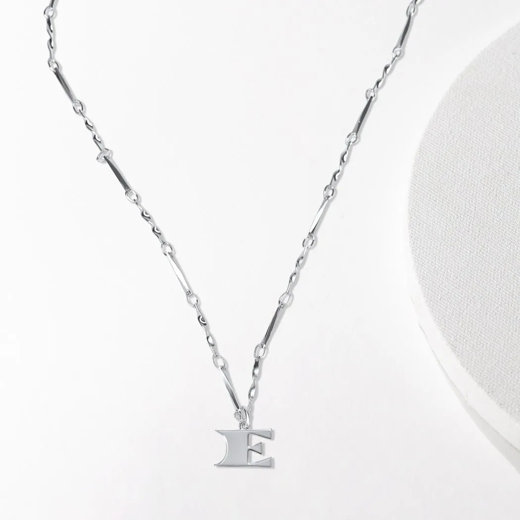 Letter Necklace (E) - Silver