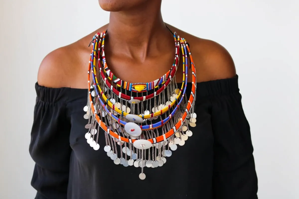 Maasai wedding necklace, African jewelry, African beaded necklace, Women jewelry, Christmas gift for her, Tribal necklace, Boho necklace