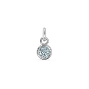 March Birthstone Charm | Sterling Silver