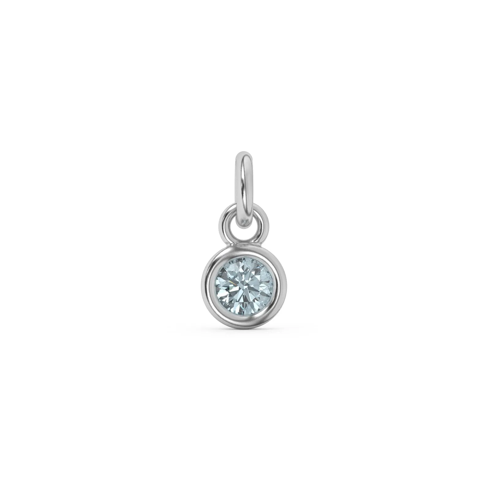 March Birthstone Charm | Sterling Silver