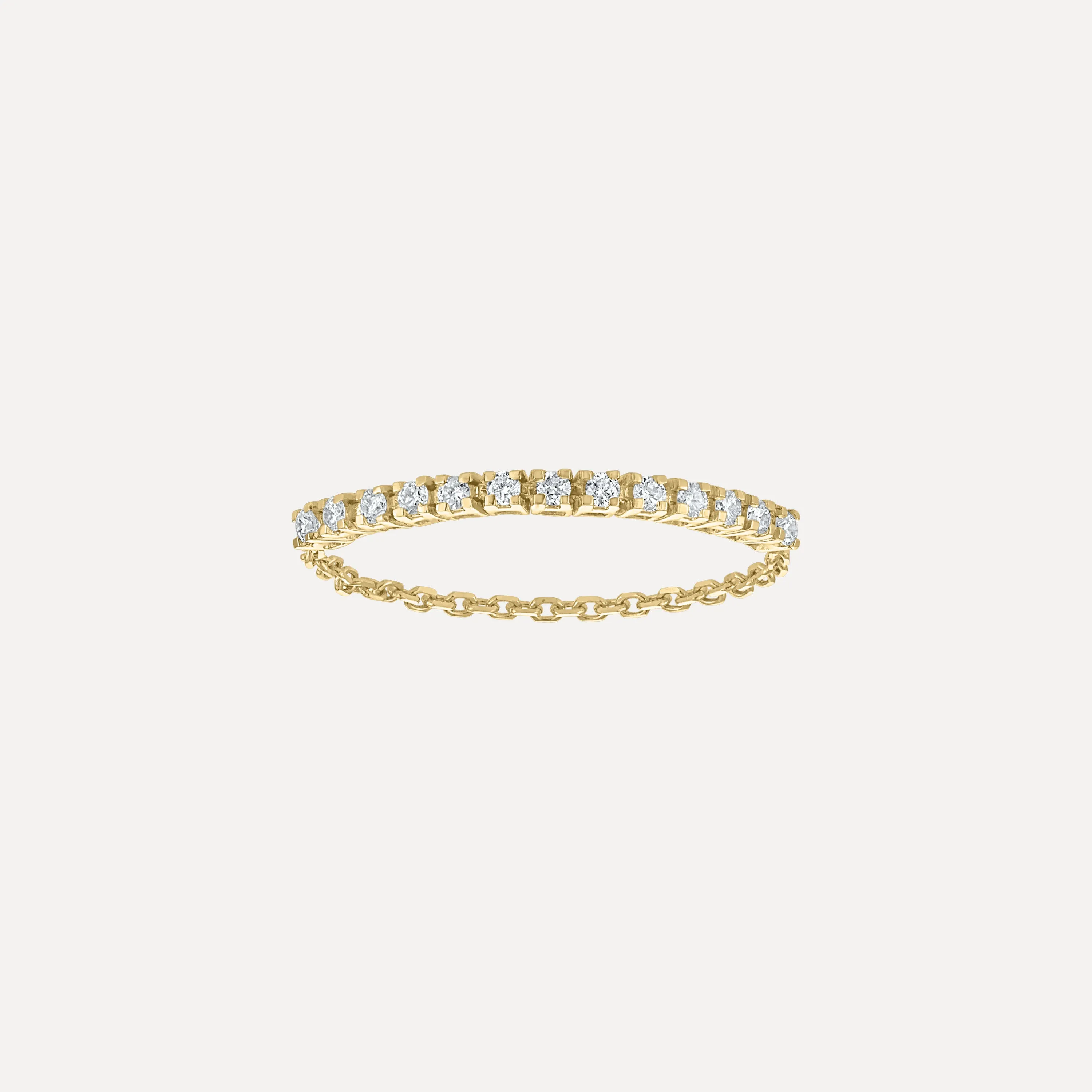 Mini Diamond Tennis Chain Ring