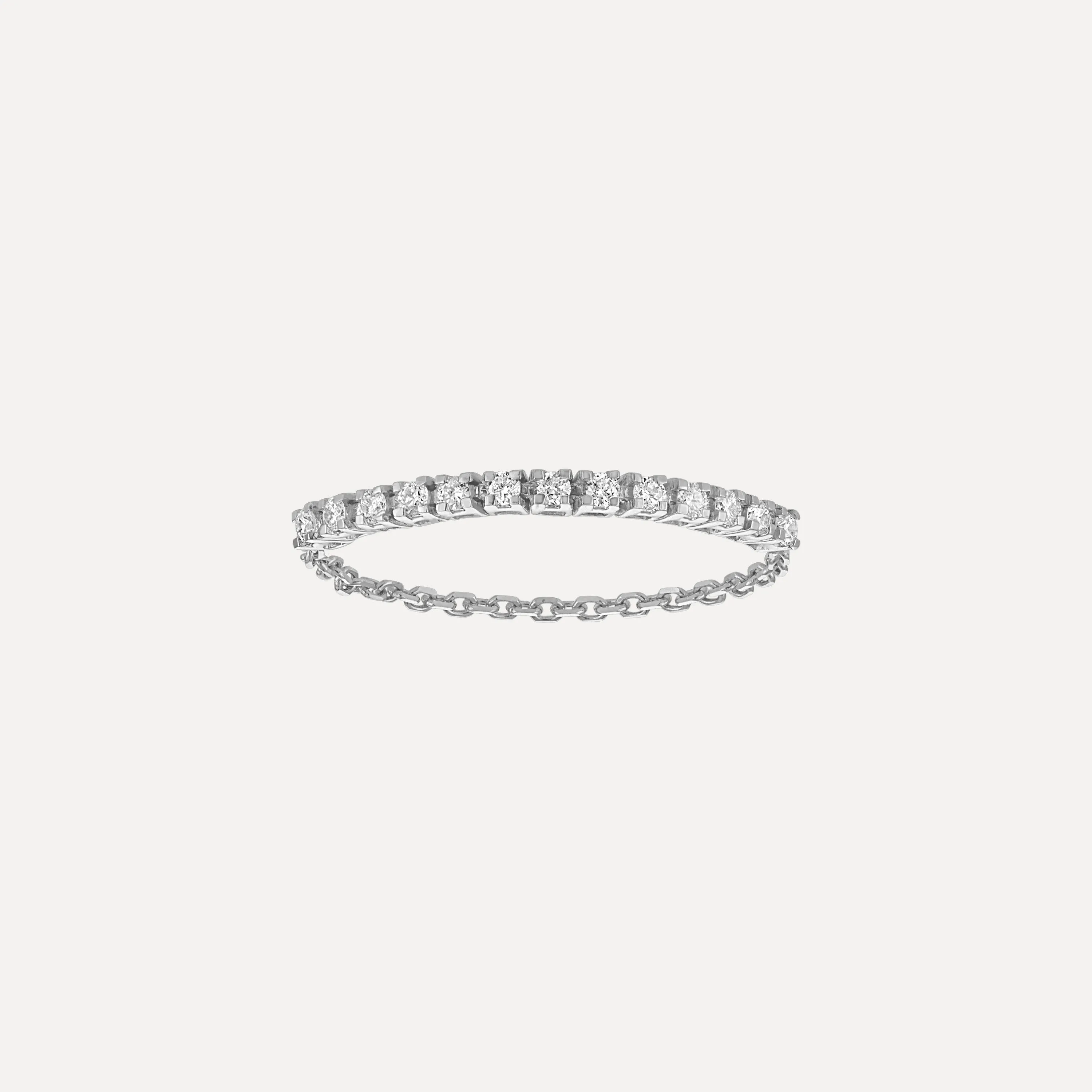 Mini Diamond Tennis Chain Ring