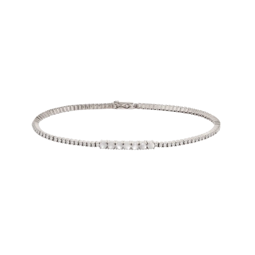 Moonstone and Diamond Tennis Bracelet