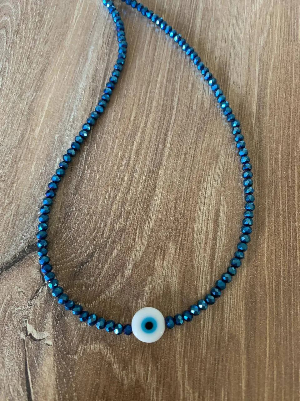 Navy blue crystal with eye