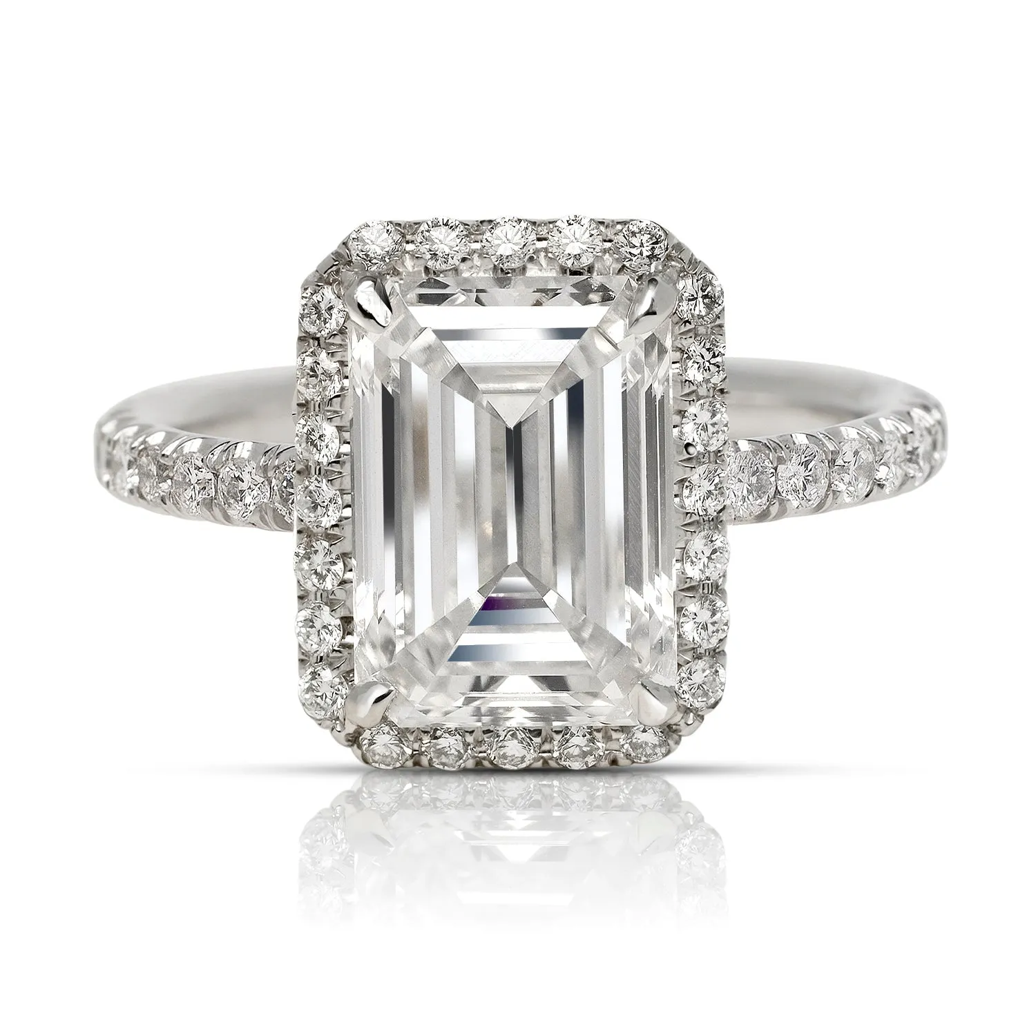 NOOR 4 CARAT EMERALD CUT E COLOR VVS2 CLARITY DIAMOND ENGAGEMENT RING PLATINUM GIA CERTIFIED 3 CT E VVS2 BY MIKE NEKTA