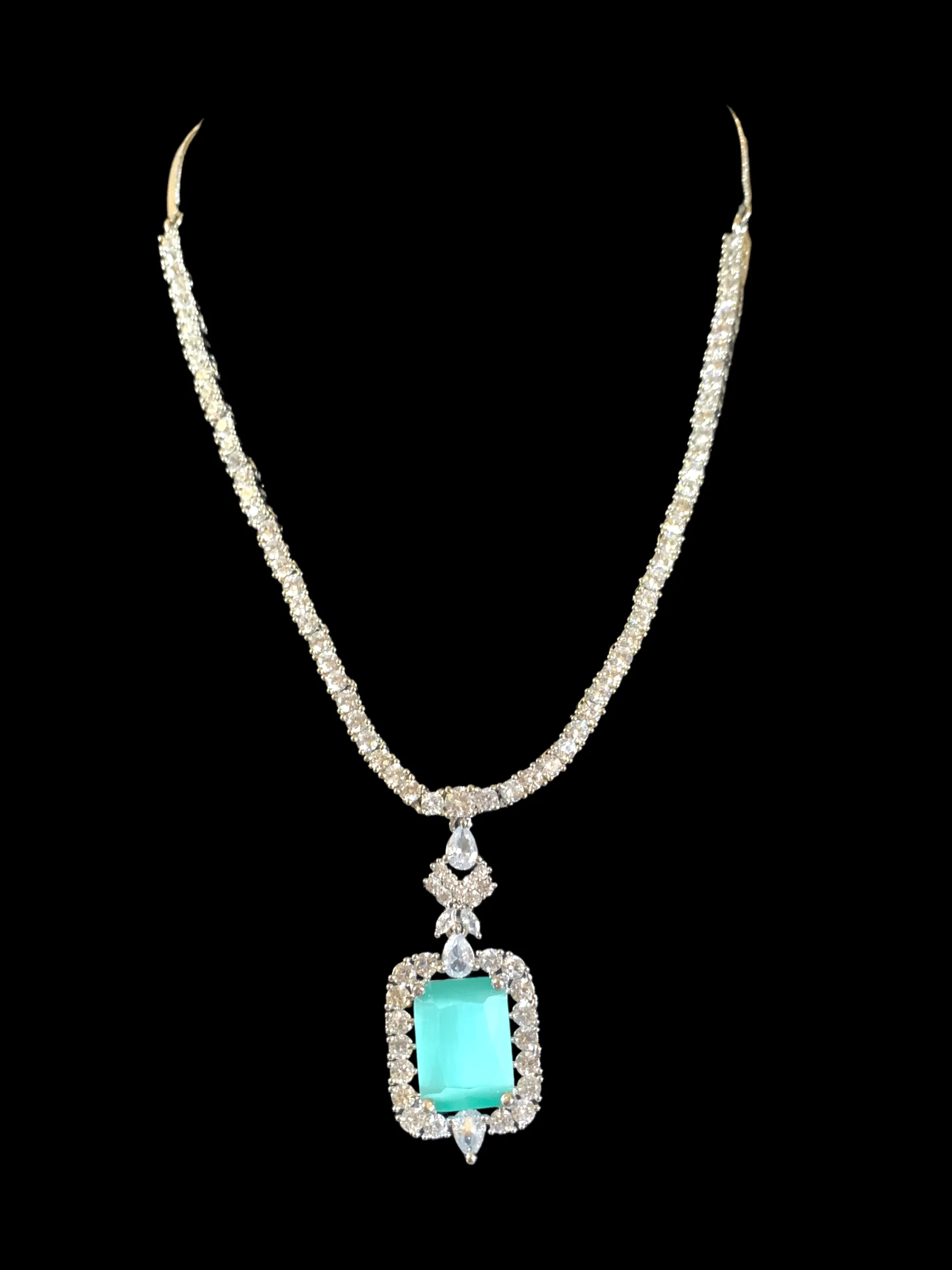 NS278  Myrha cz necklace set -MINT (  READY TO SHIP )