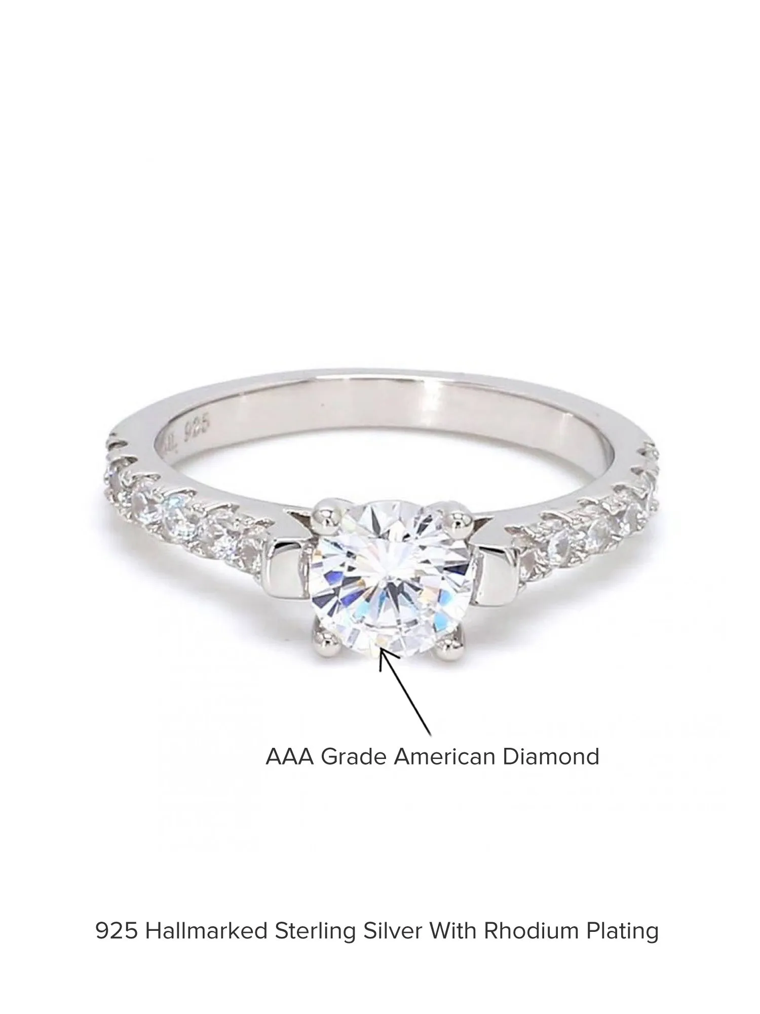 Ornate 1 Carat Solitaire Story Ring For Women