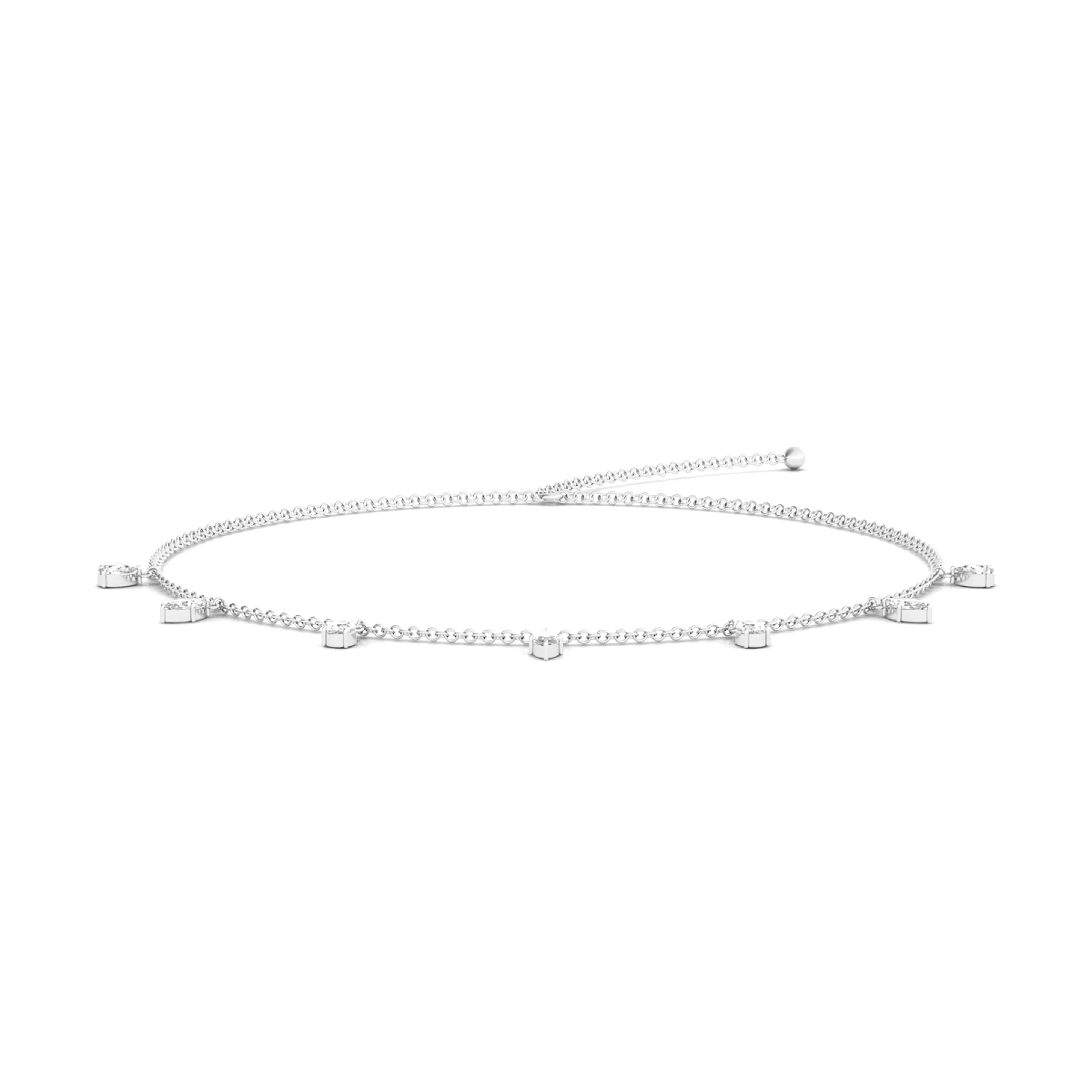 Pear & Marquise Dangling Diamond Choker