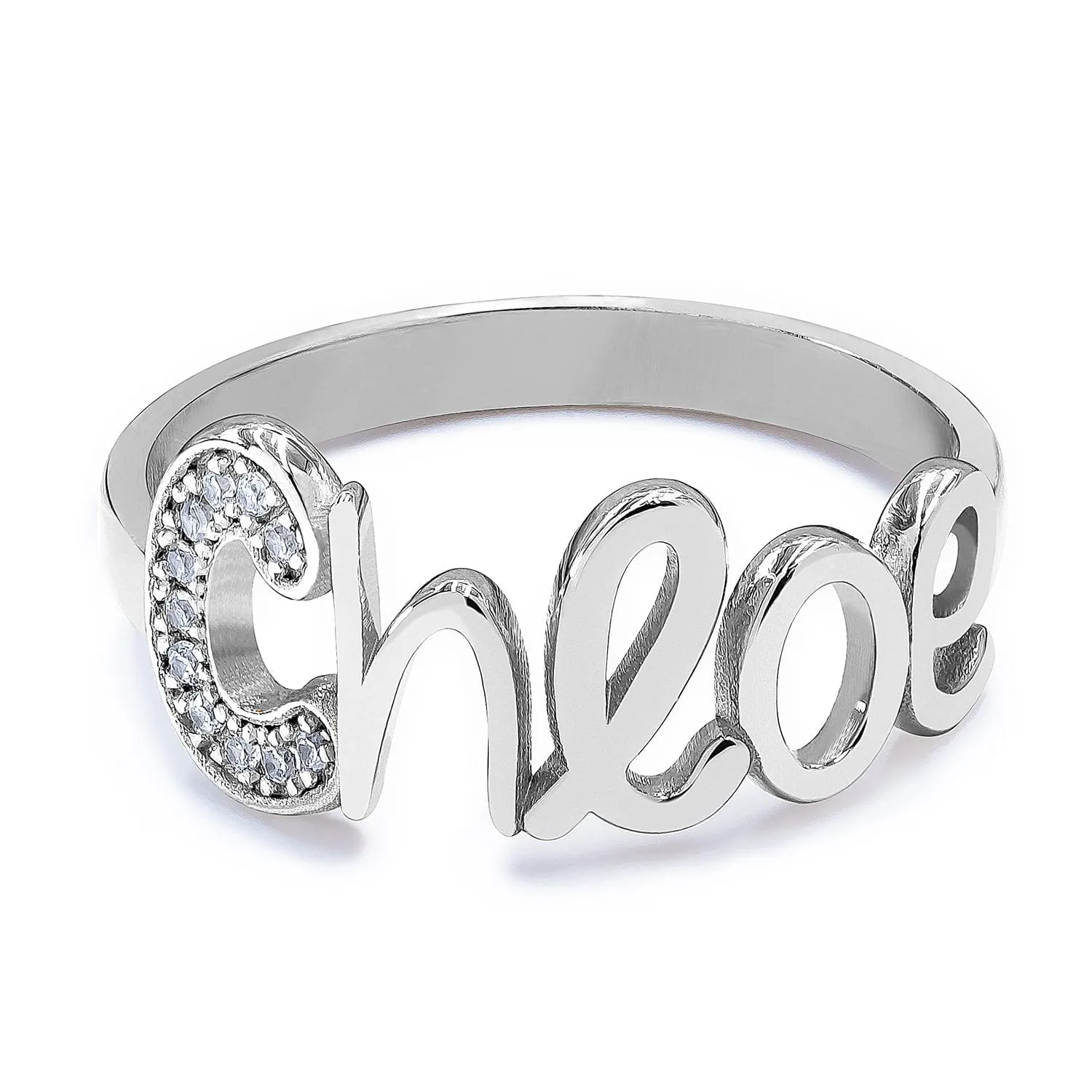 Personalized Name Ring w/ Cubic Zirconia