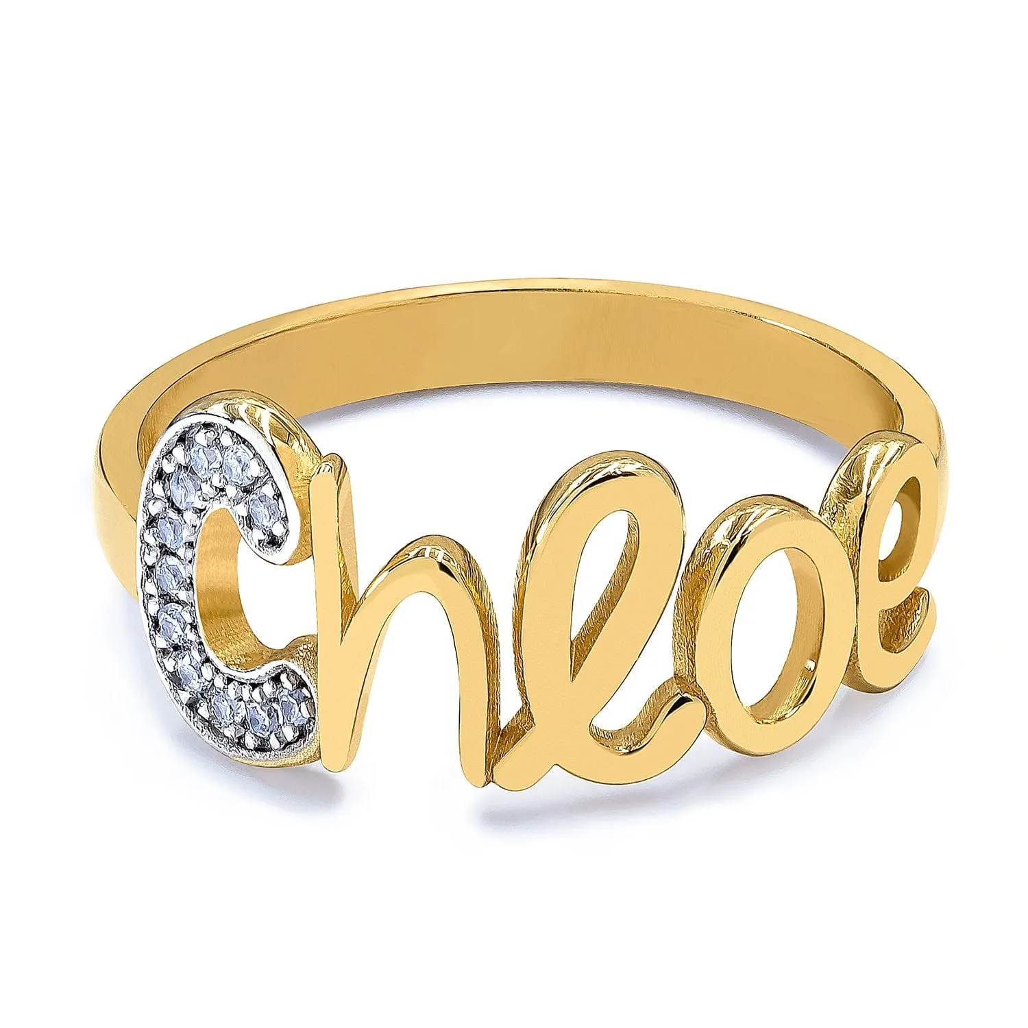 Personalized Name Ring w/ Cubic Zirconia