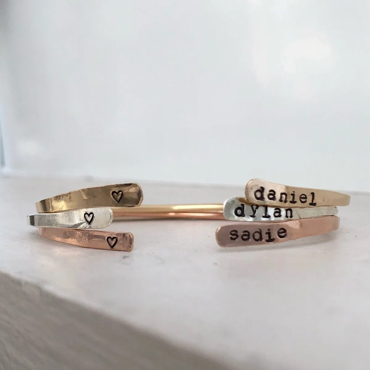 Personalized Open Thin Cuffs