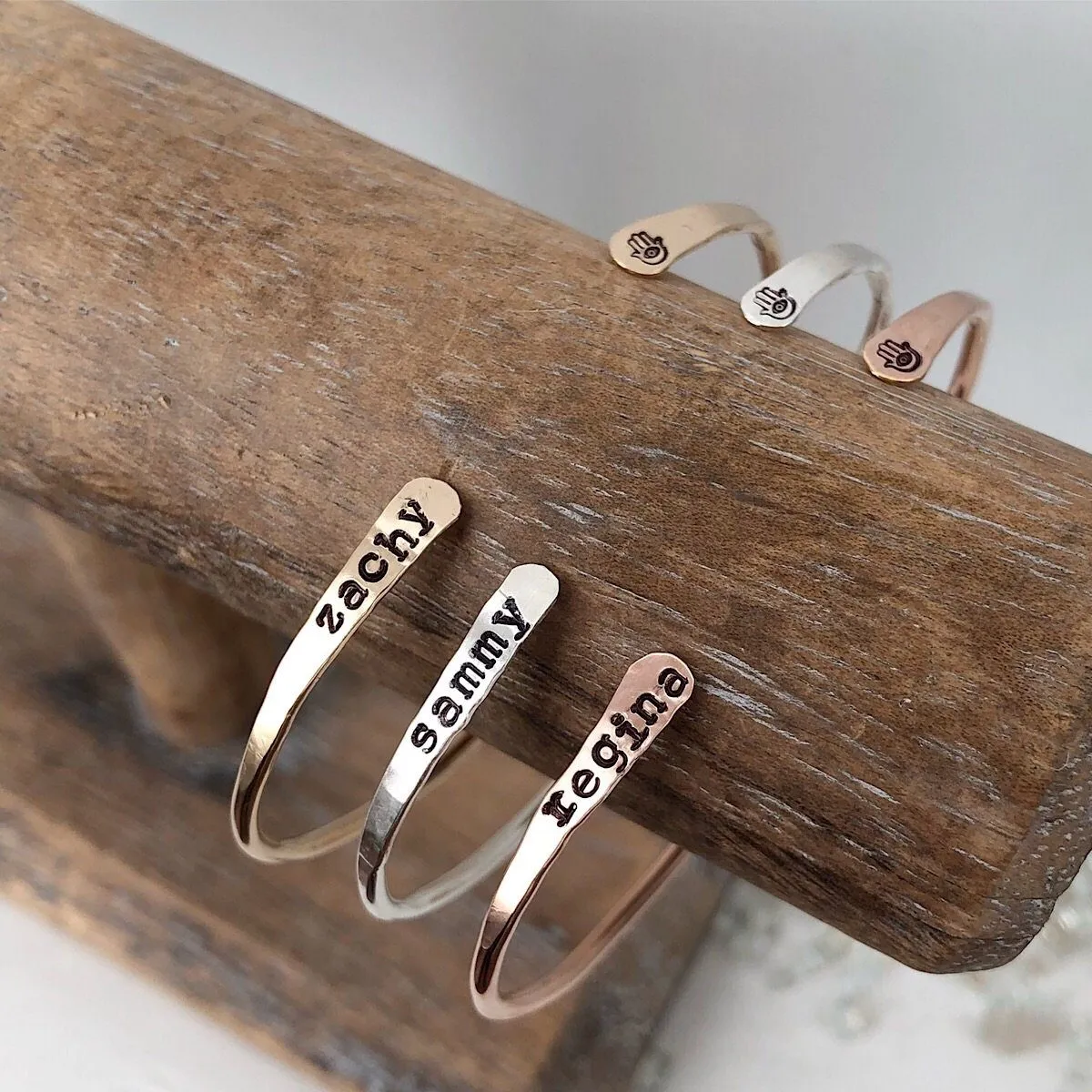 Personalized Open Thin Cuffs