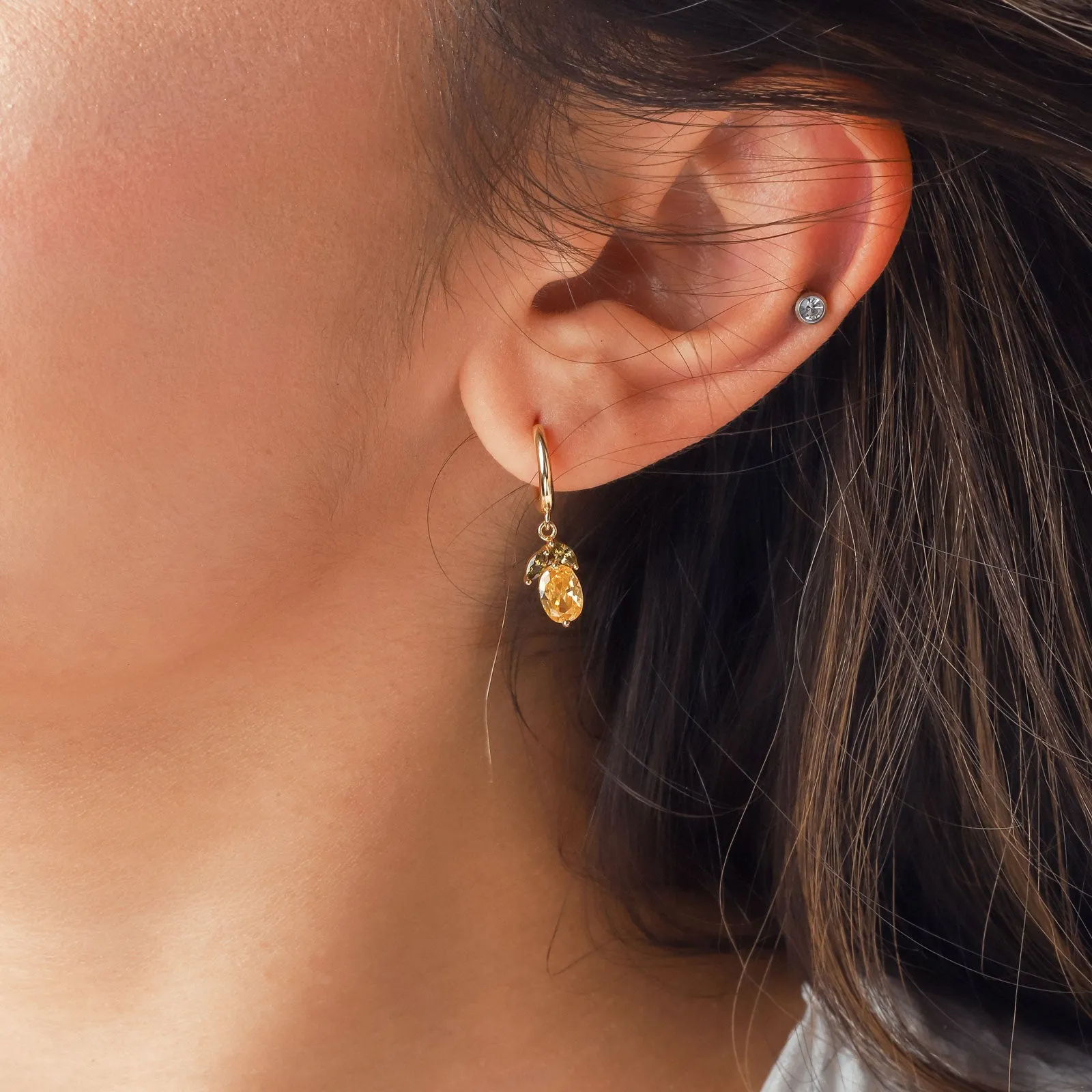 Pineapple Hoop Earrings