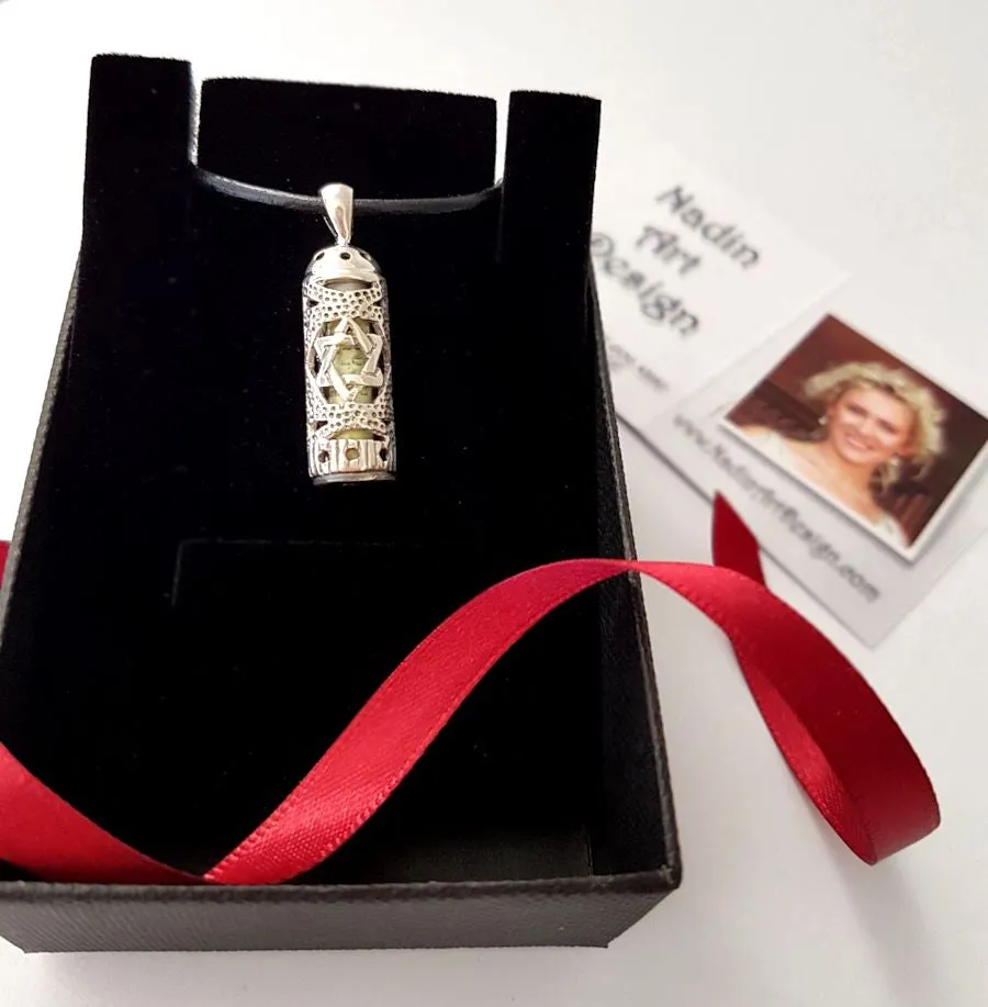 Protect Necklace - Mezuzah Pendant with Scroll