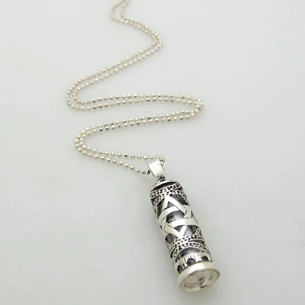 Protect Necklace - Mezuzah Pendant with Scroll