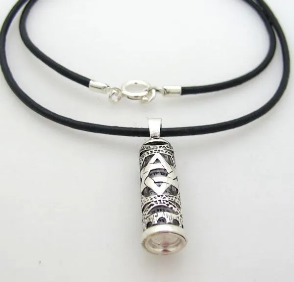 Protect Necklace - Mezuzah Pendant with Scroll