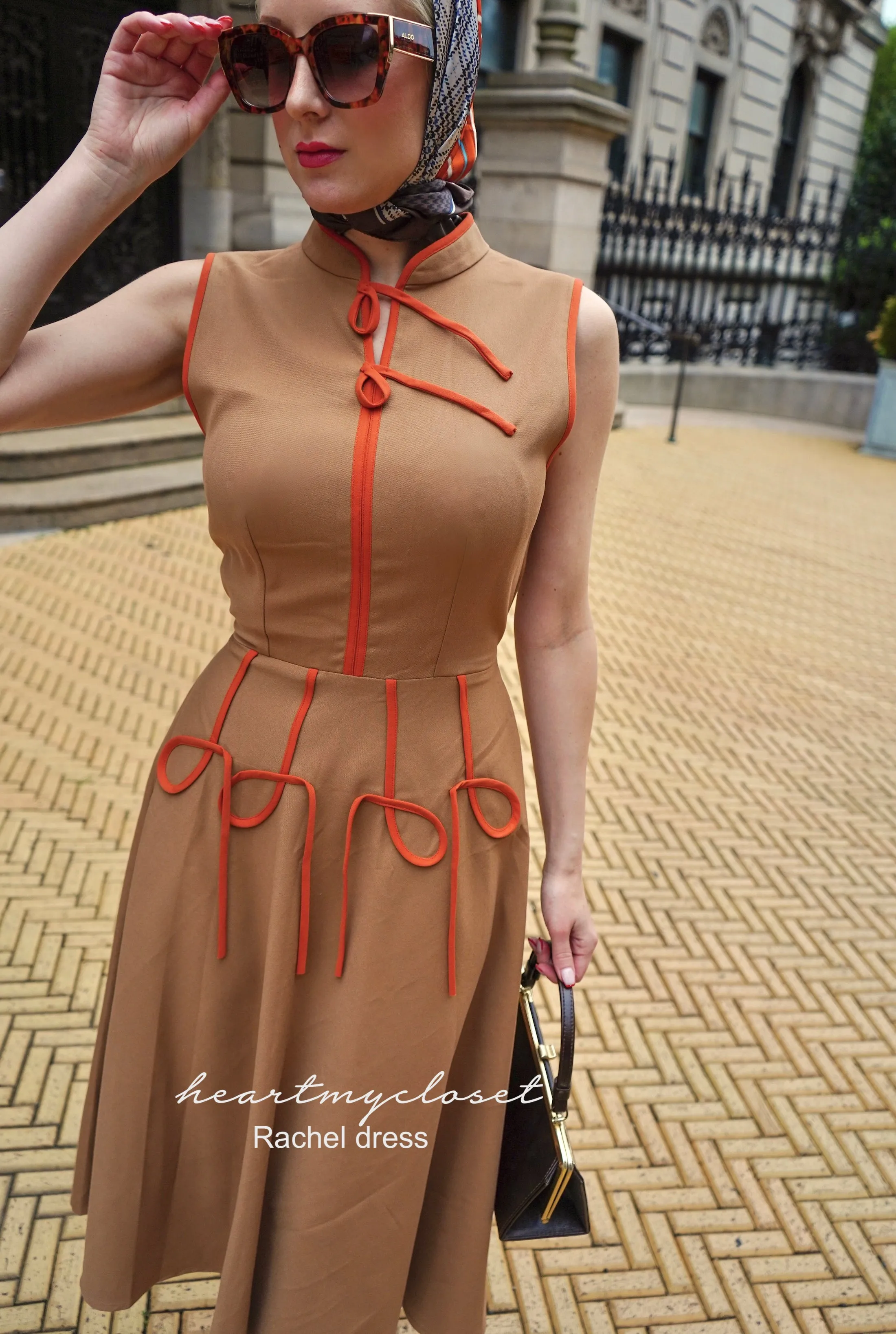 RACHEL in camel - swing vintage inspired dress