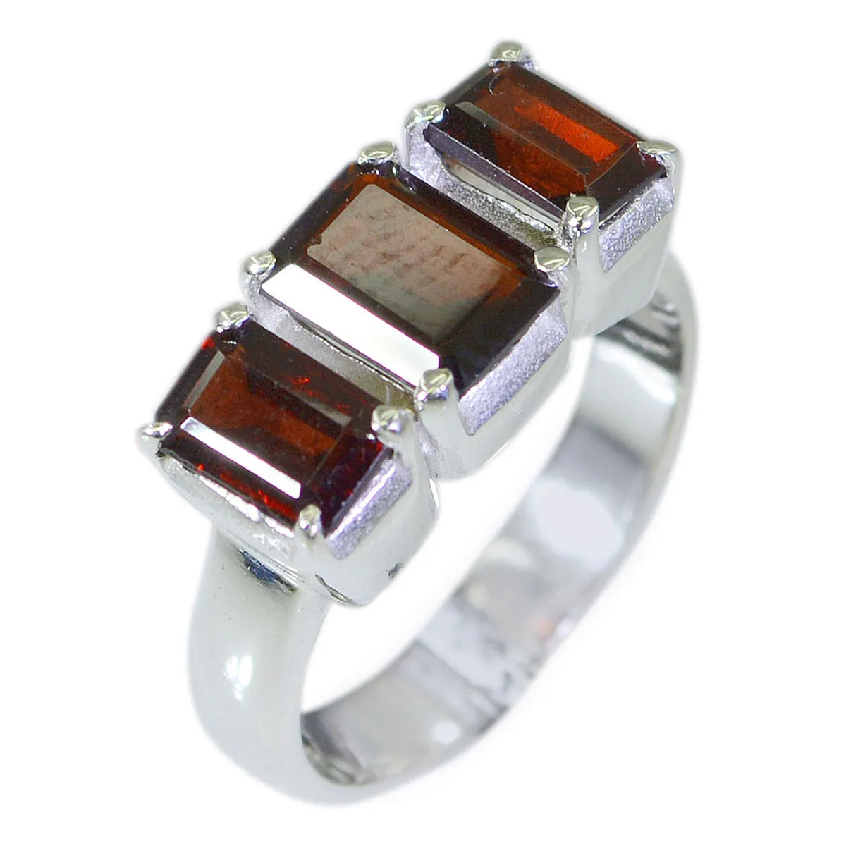 Riyo Charming Gems Garnet Silver Ring Costume Jewelry Wholesale