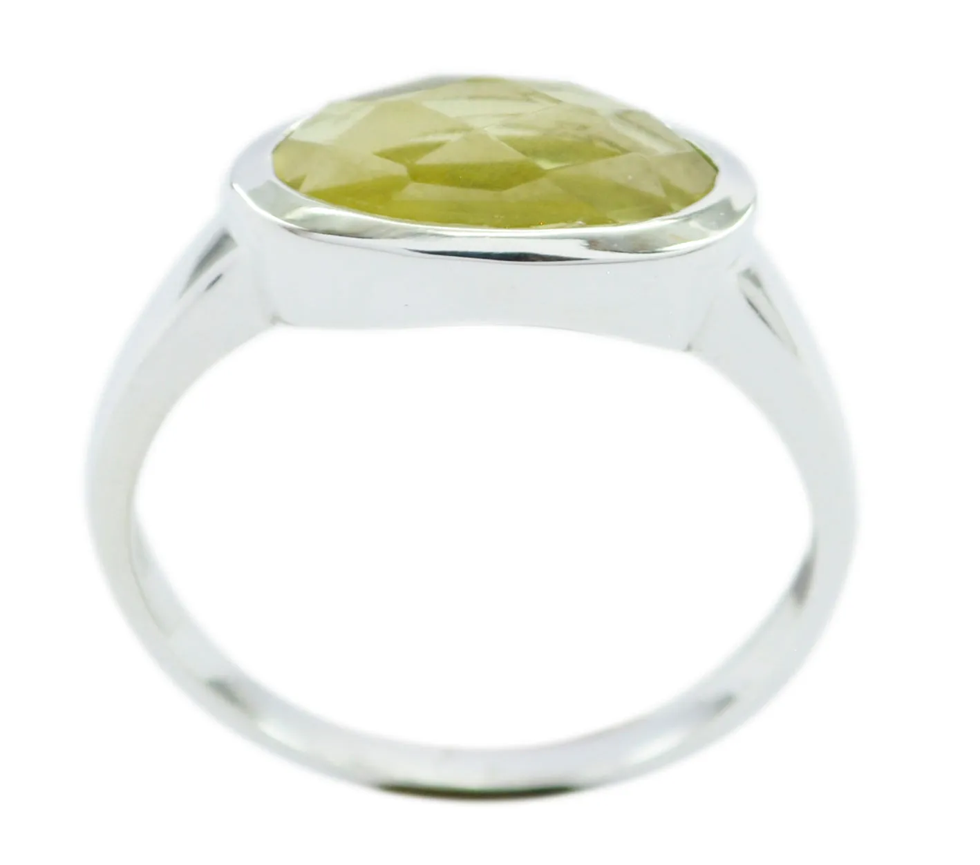 Riyo Dainty Gem Lemon Quartz 925 Silver Ring Teacher'S Day Gift