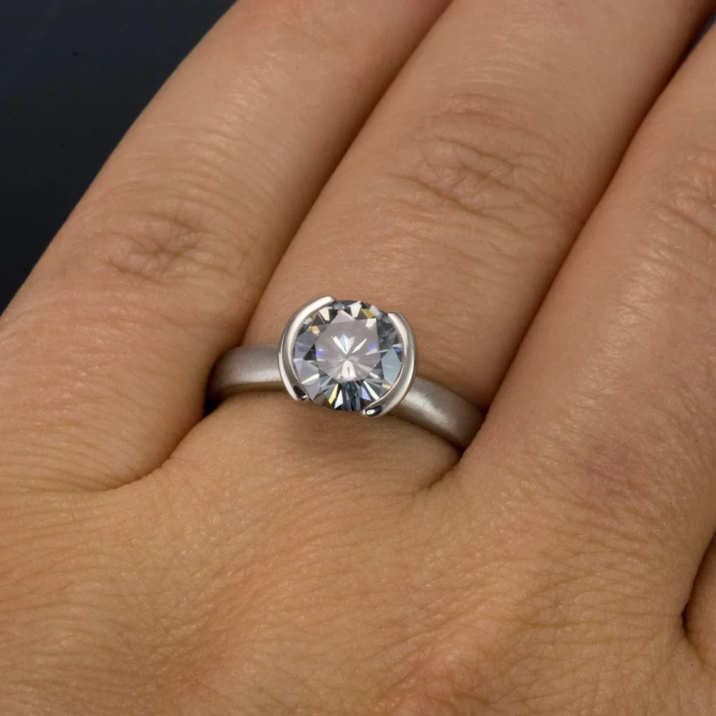 Round Gray Moissanite Loose Stone