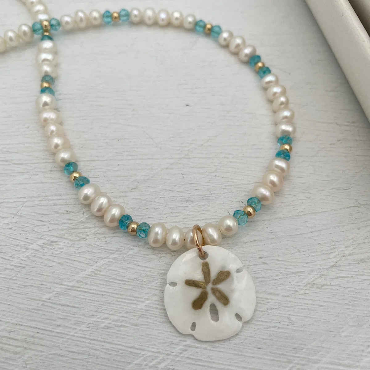 Sand Dollar Pearl Choker Necklace