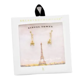 Secret Box Metal Eiffel Tower Dangle Earrings