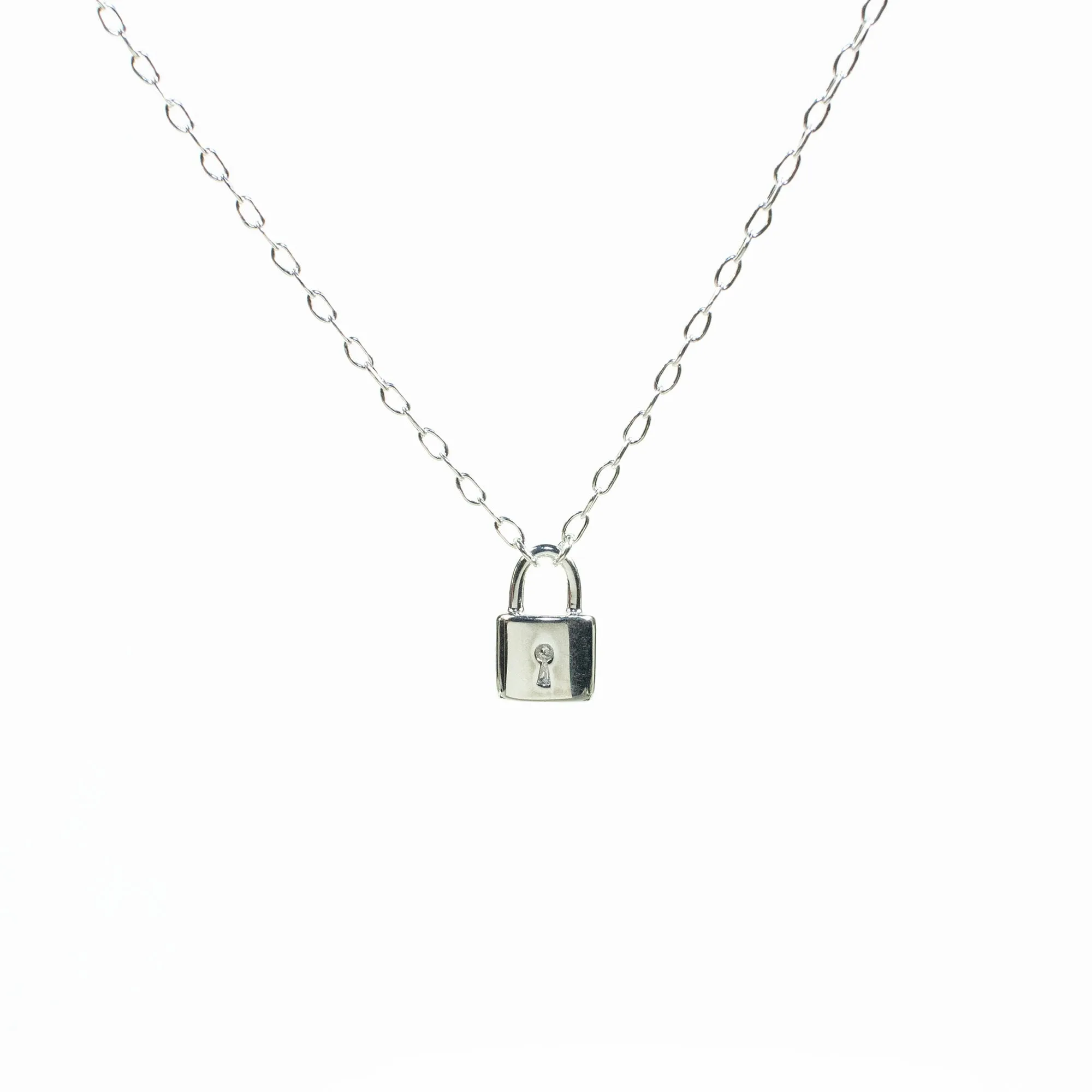 Silver Padlock Necklace