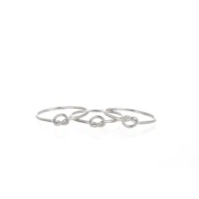 Single Love Knot Ring, Sterling Silver Valentines Day Gift,