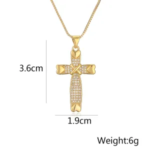 Sisslia Personality Jewelry Gold Plated Stainless Steel Chain Choker Cross Pendant Necklace Jewelry For Women