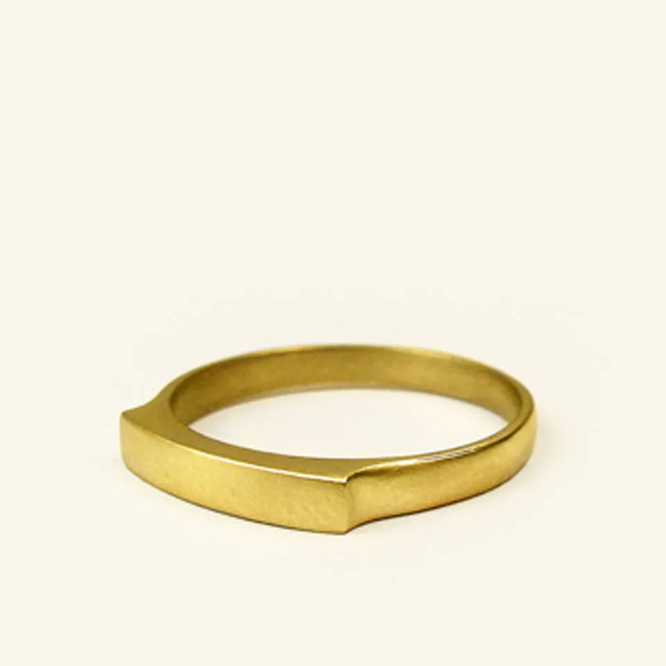 Small Bridge 14k Gold Wedding Band by Carla Caruso