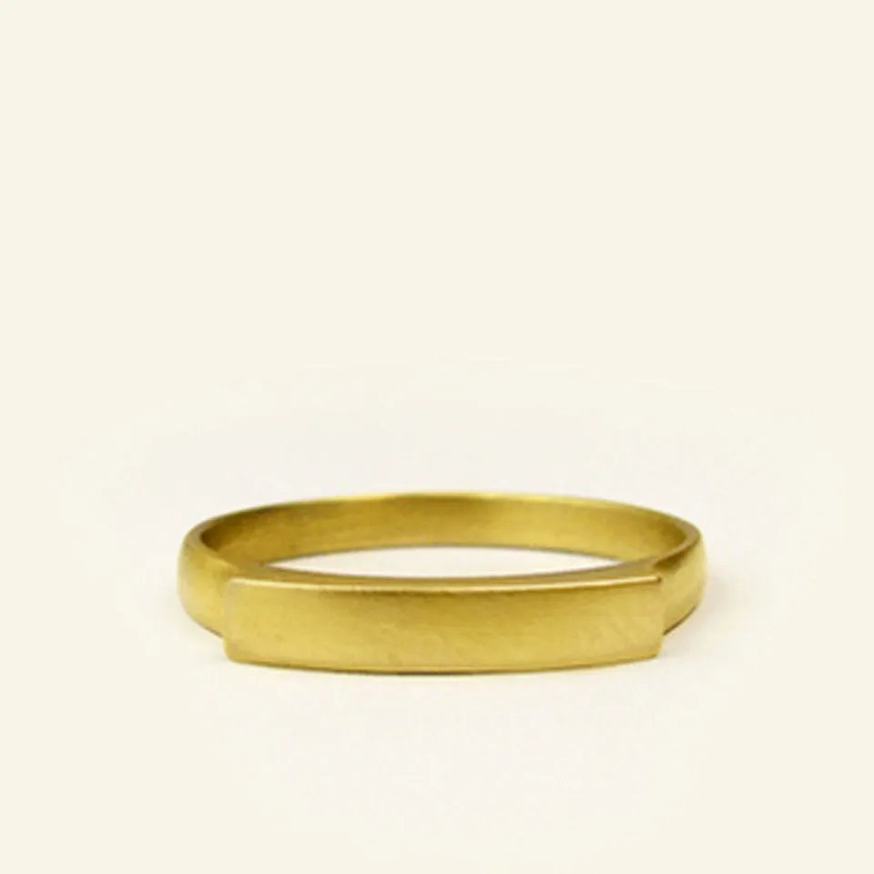 Small Bridge 14k Gold Wedding Band by Carla Caruso