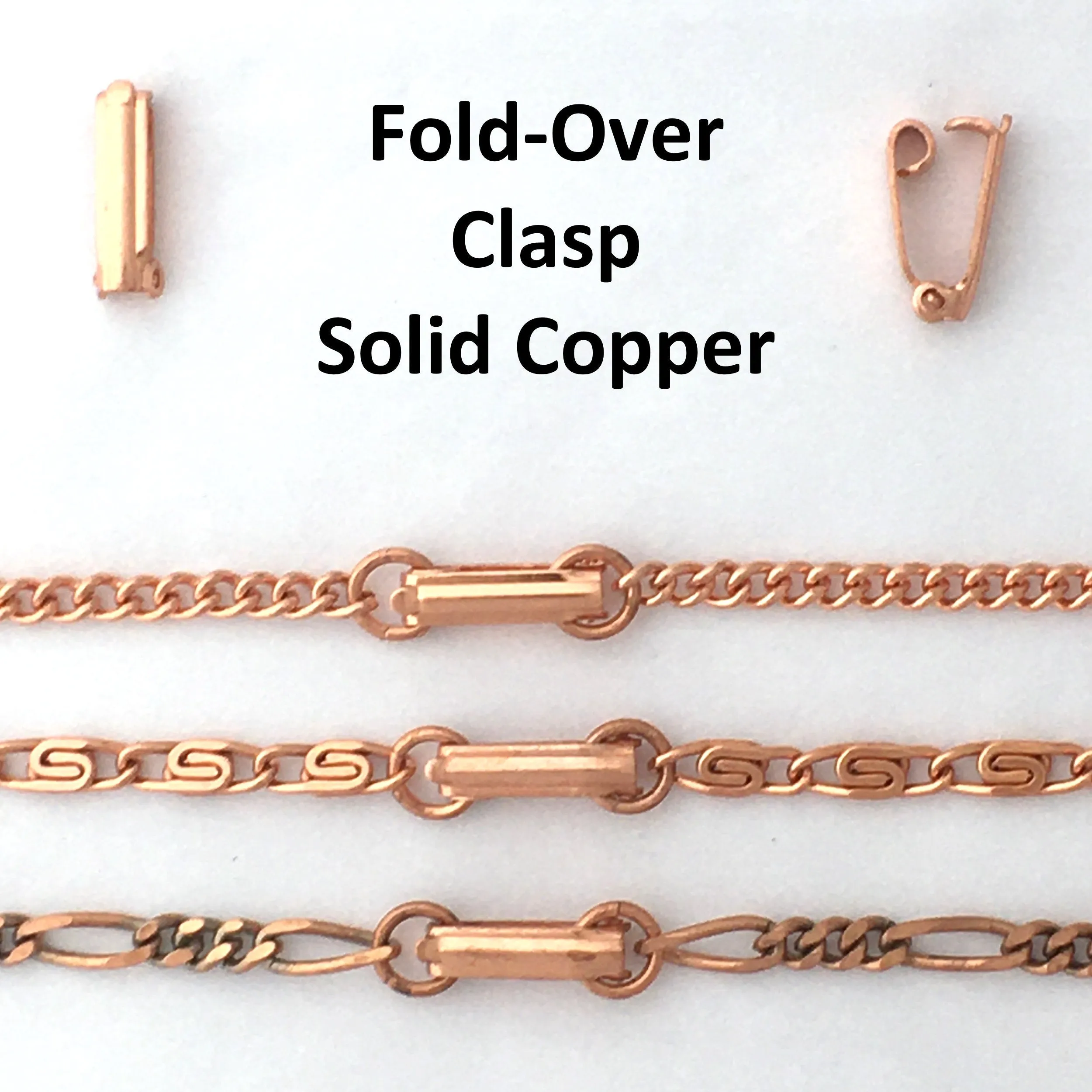 Solid Copper Necklace Chain Fine Copper Figaro Chain Necklace NC41 Italian Style Figaro Solid Copper Chain Necklace 18 Inch Chain