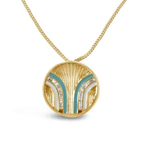 South Beach Coin Necklace - Turquoise/White