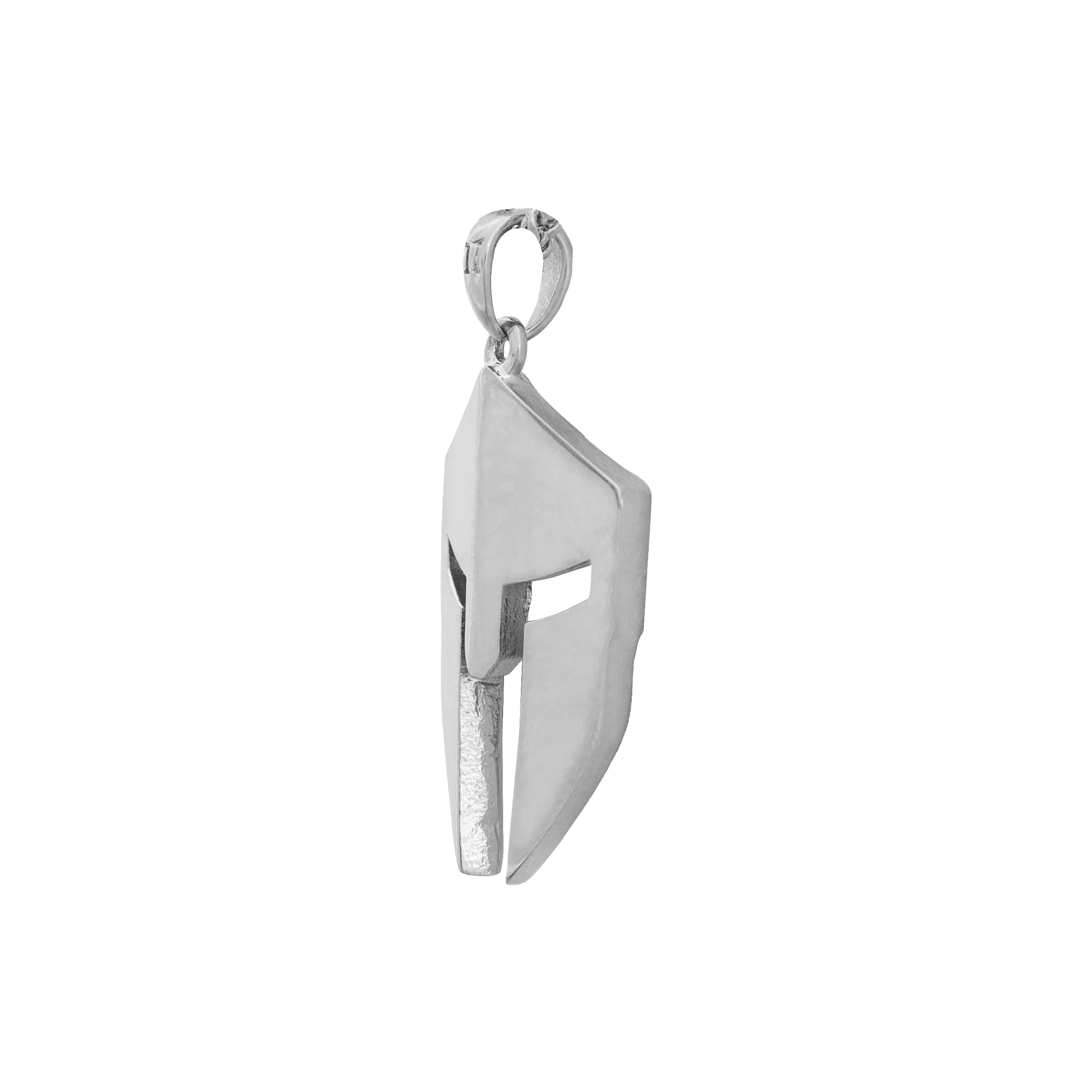 Spartan Helmet Pendant - White Gold