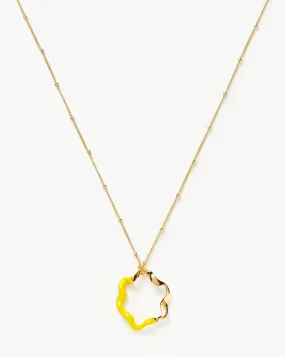 Squiggle Two Tone Enamel Pendant Necklace | 18ct Gold Plated Vermeil/Lemon Yellow