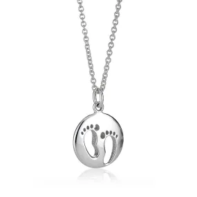 Sterling Silver Baby Feet Token Necklace X40