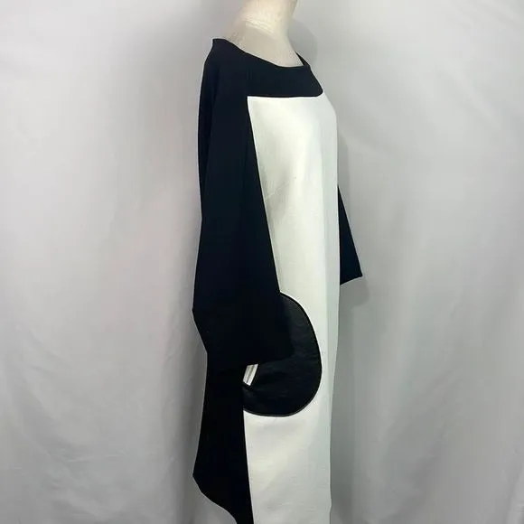 StogovaCreamBlack Color Block w Pockets Dress