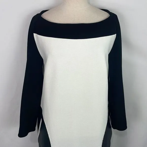 StogovaCreamBlack Color Block w Pockets Dress