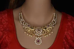 Stunning Cz Peacock Necklace