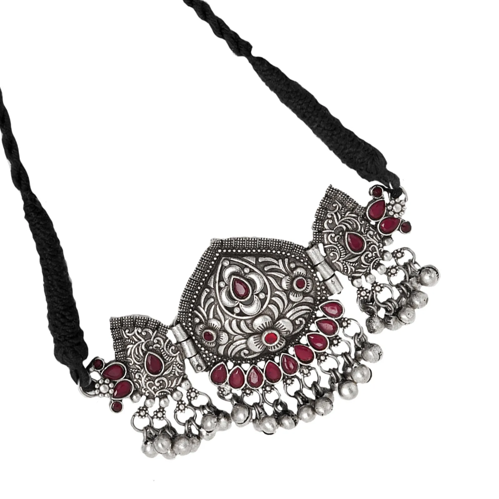 Teejh Kalki Floral Red Choker Necklace