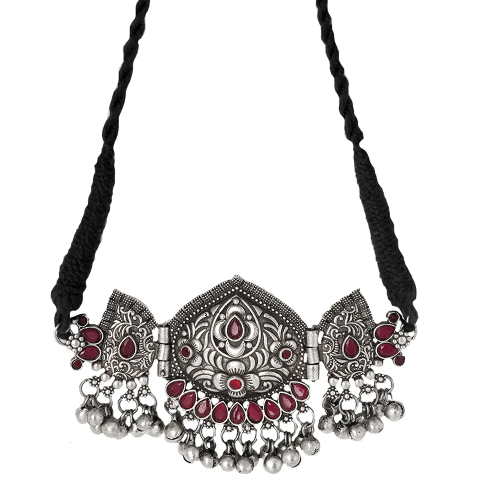 Teejh Kalki Floral Red Choker Necklace