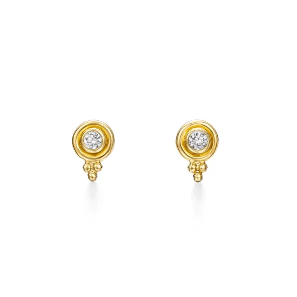 Temple St. Clair 18K Yellow Gold Classic Diamond Earrings