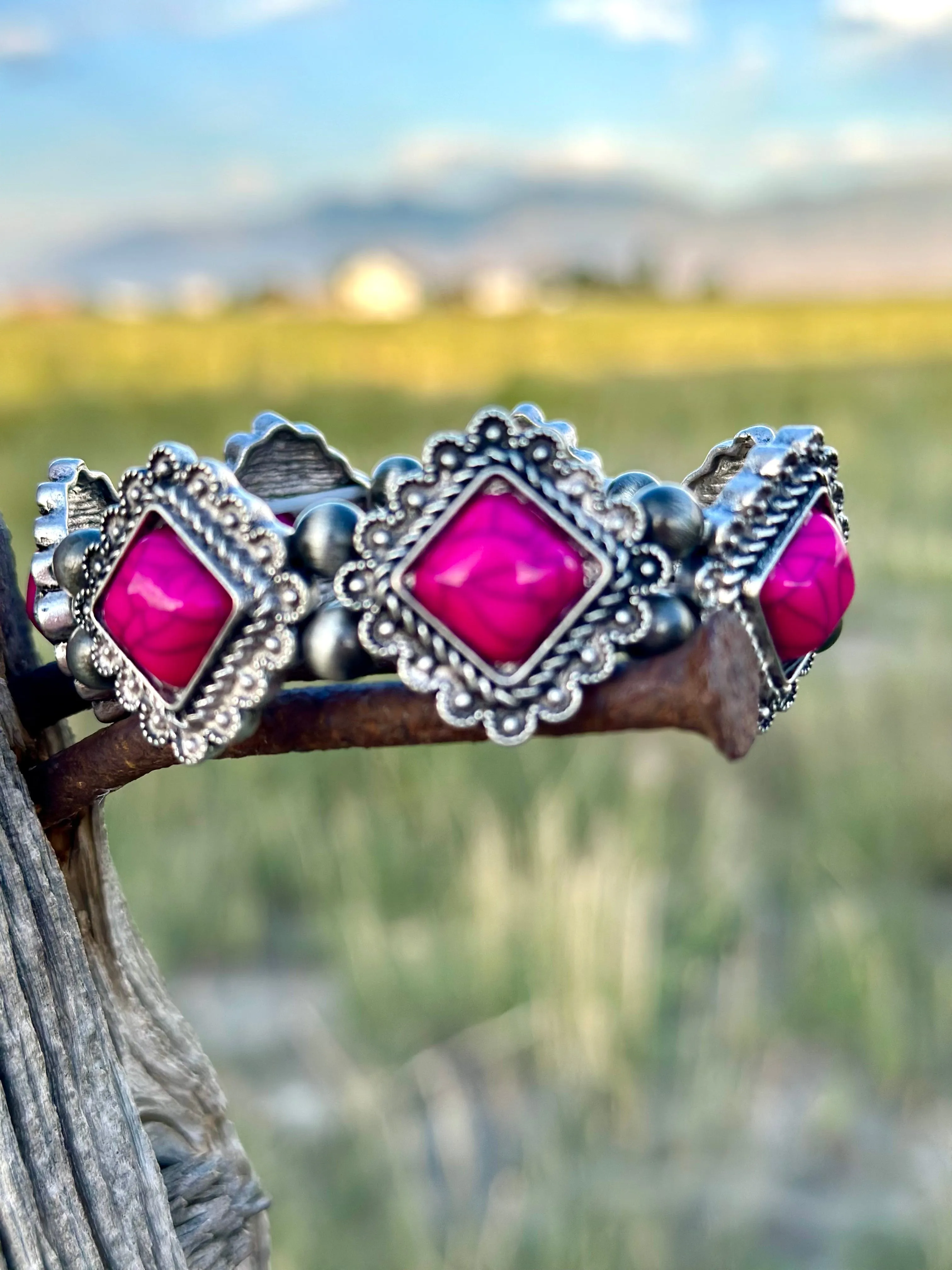 The Beatty Silver & Pink Bracelet