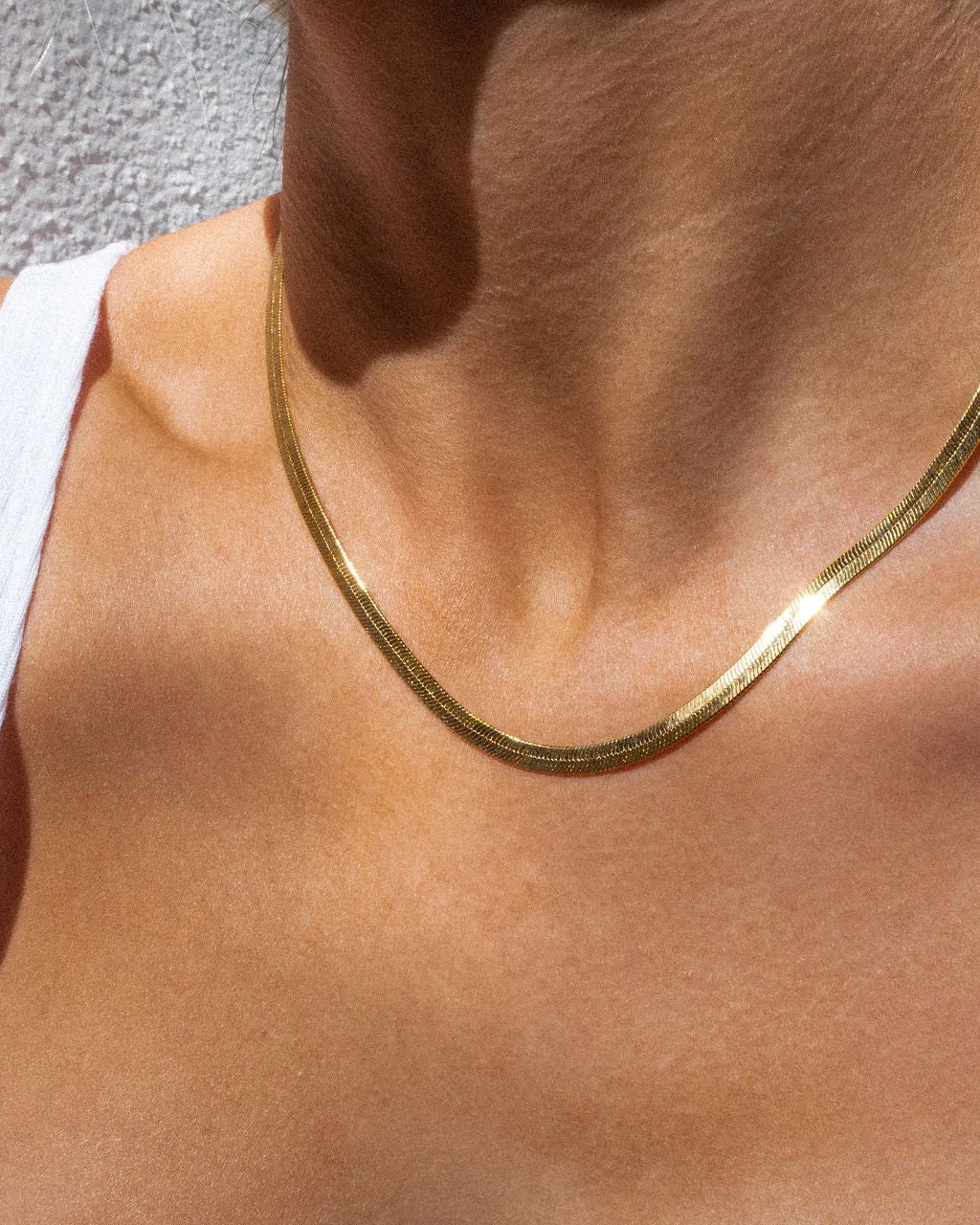 The Classique Herringbone Chain- Gold