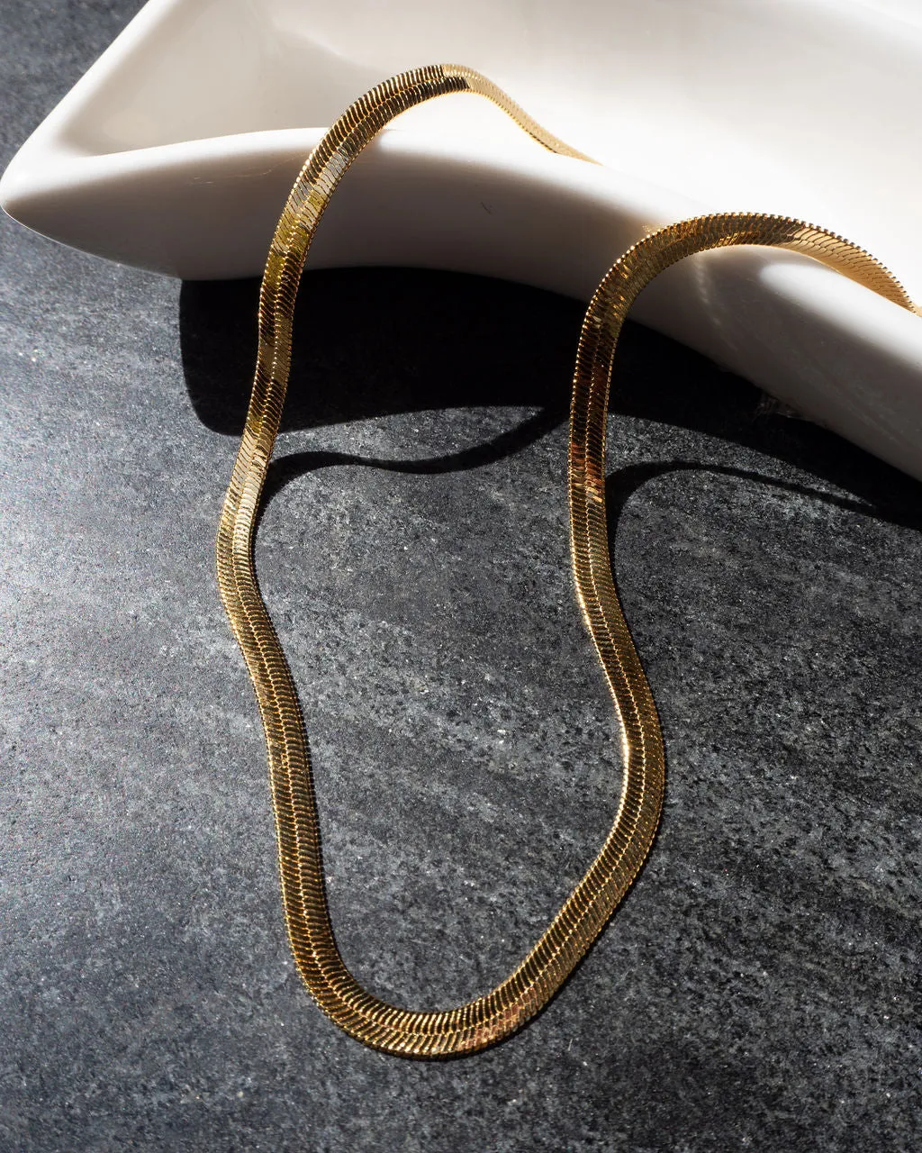 The Classique Herringbone Chain- Gold