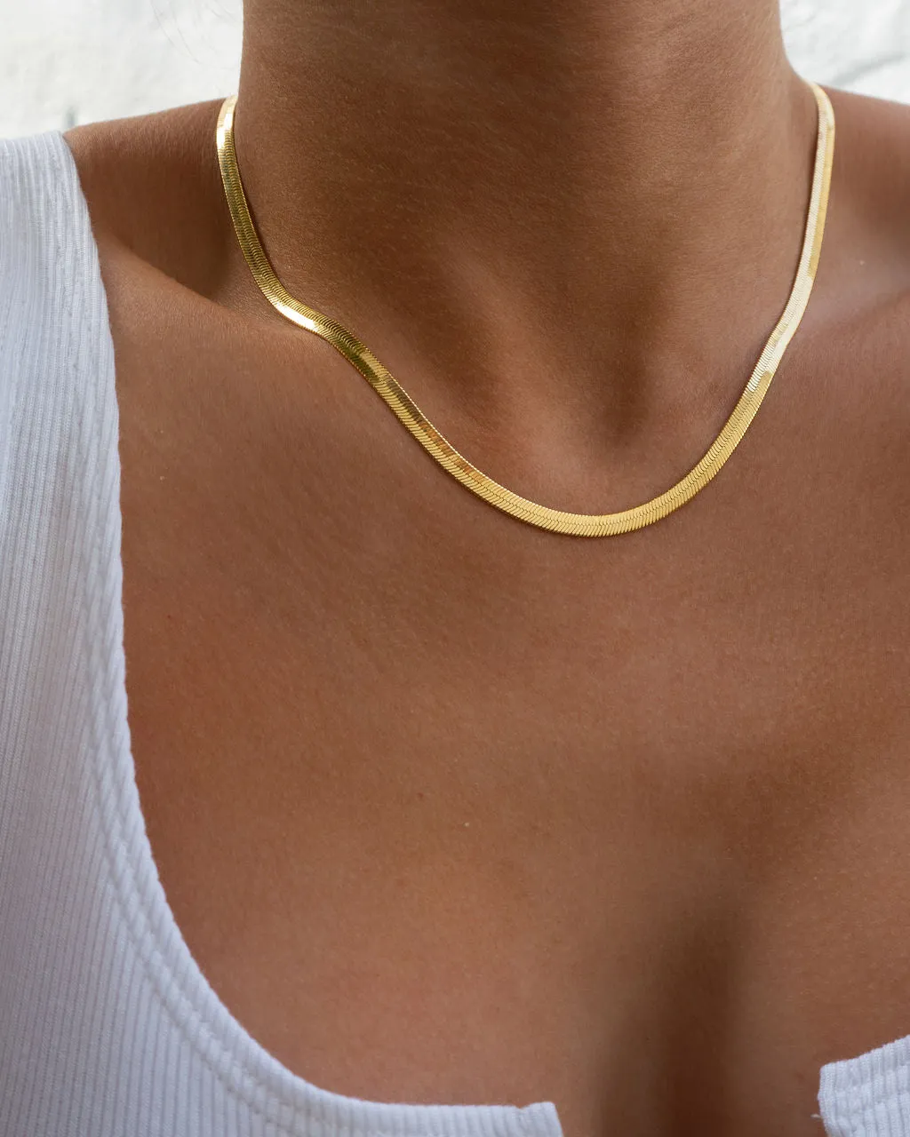 The Classique Herringbone Chain- Gold